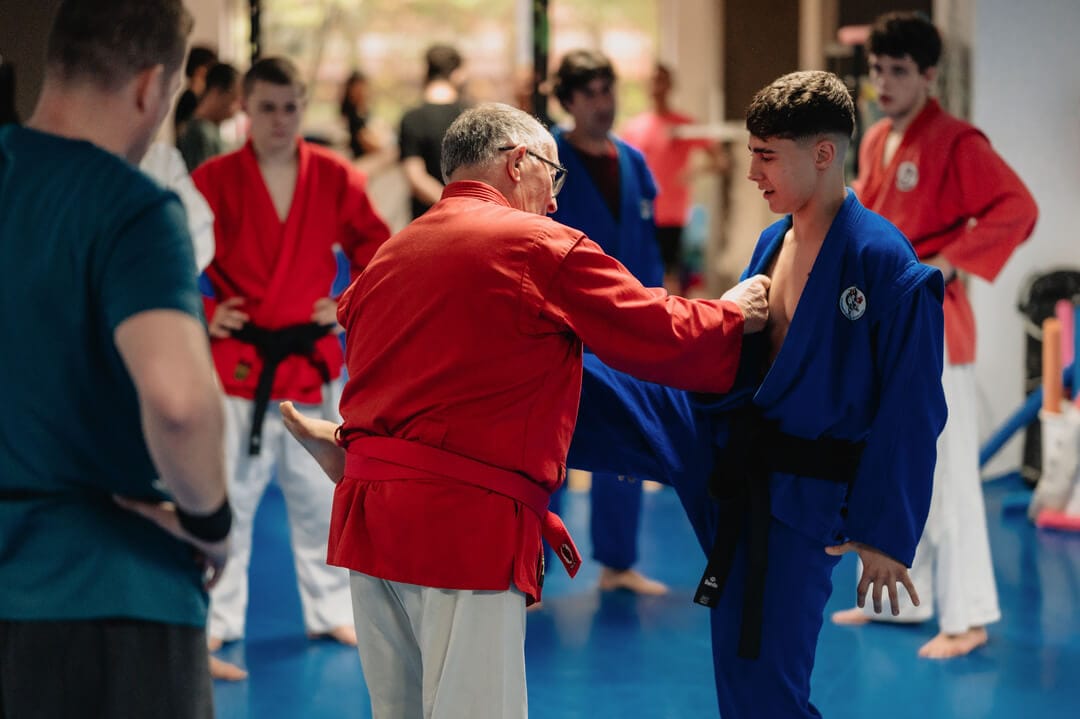 Clases de Bugei y defensa personal Sensei dando clases de Bugei a un alumno
